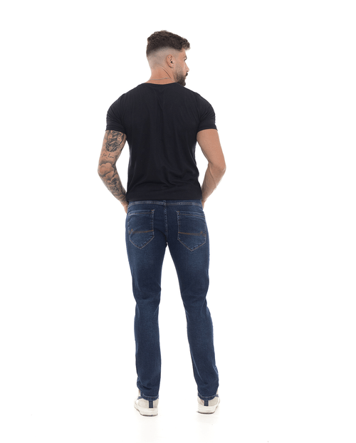 Calça Jeans Slim Fit Masculina Destroyed 21969 Escura