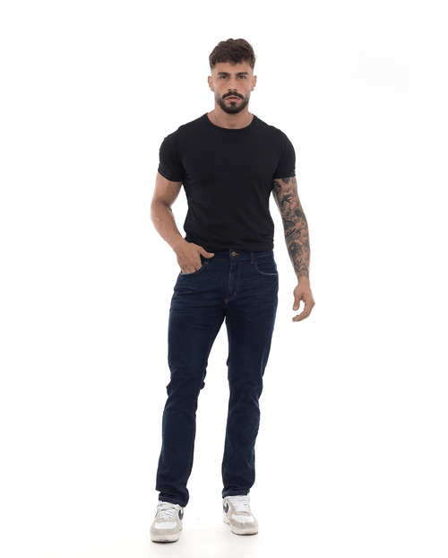 Calça Jeans Slim Fit Masculina Básica 22837 Escura