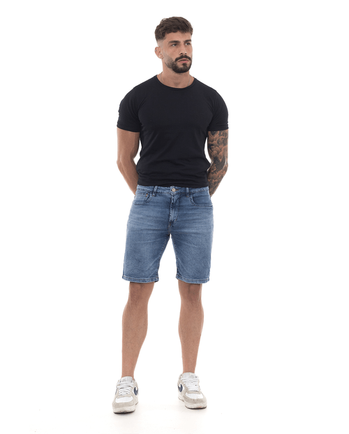 Bermuda Jeans Masculina com Elastano 22783 Média
