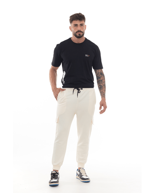 Calça Moletom Cargo Masculina Consciencia 80067 Off White
