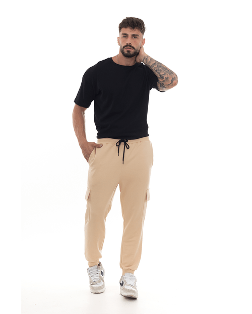 Calça Moletom Cargo Masculina Consciencia 80067 Caqui