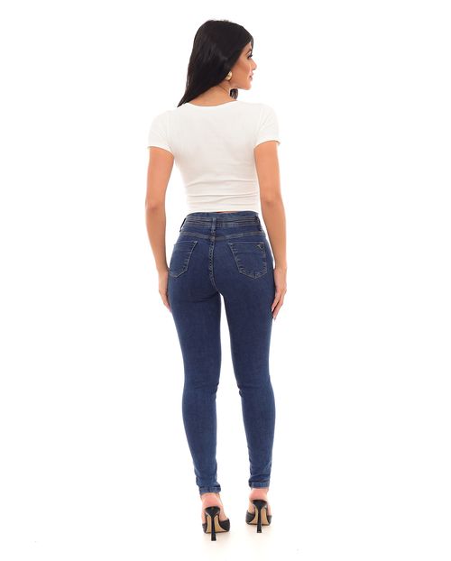 Calça Jeans Skinny Clochard Feminina Cintura Média Recorte Frontal 22534 Escura