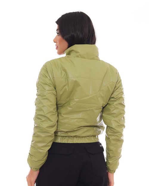 Jaqueta Cropped Feminina Puffer 90486 Verde