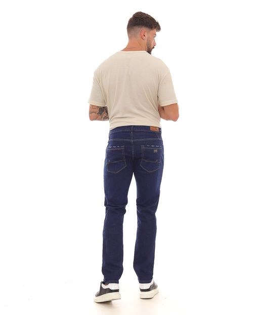 Calça Jeans Slim Fit Masculina Básica Detalhes Puídos 22925 Escura