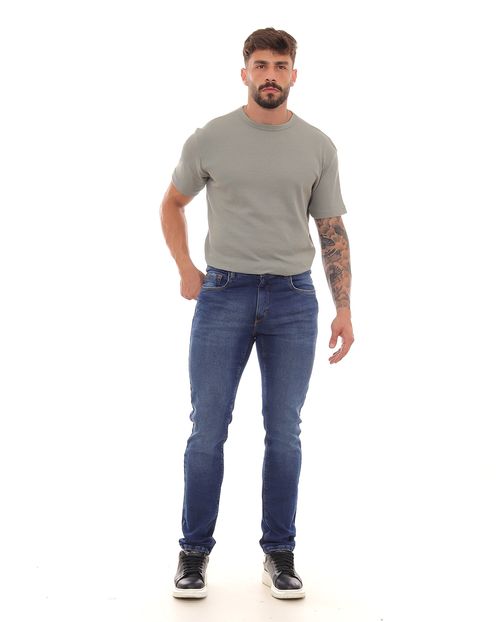 Calça Jeans Slim Fit Masculina Básica 22991 Escura