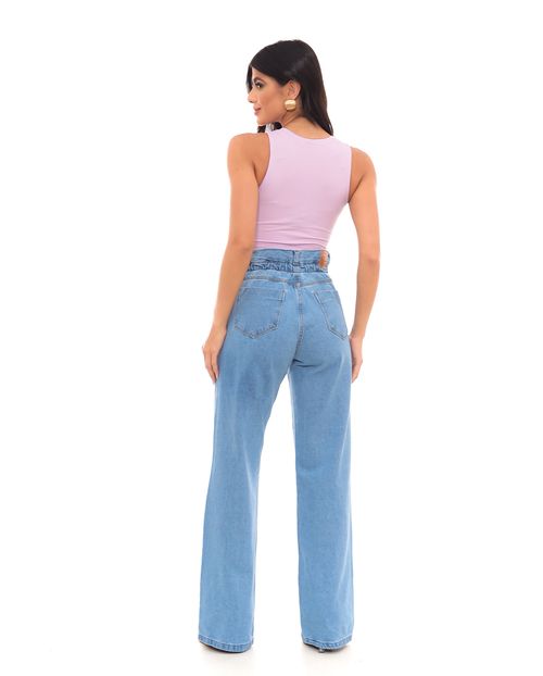 Calça Jeans Wide Leg Feminina Cintura Alta Rope 22918 Clara