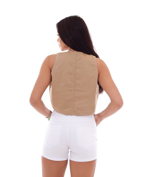 Colete Sarja Feminino Forrado 22900 Caqui