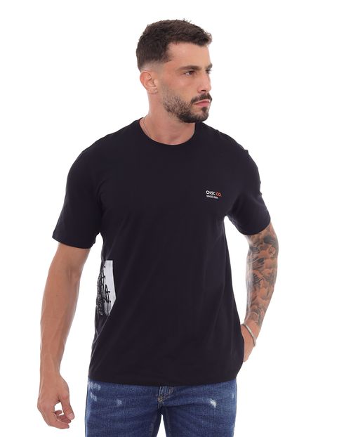 Camiseta Masculina Estampada 80081 Preto