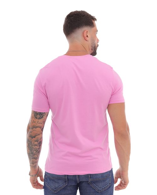 Camiseta de Algodão Egípcio Masculina Básica 90102 Rosa Bloom