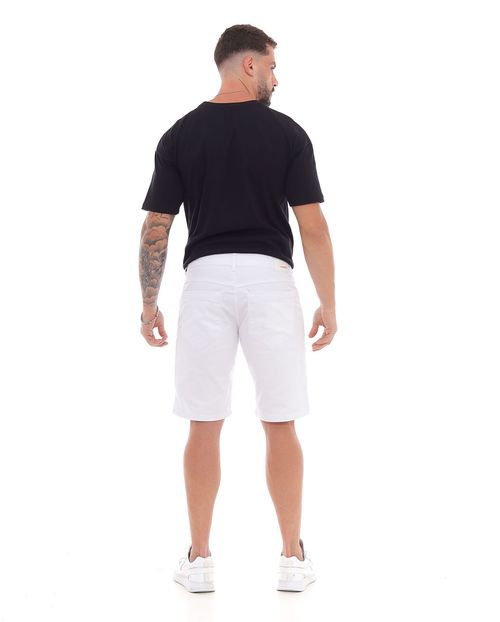 Bermuda Sarja Masculina com Elastano Básica 23381 Branco