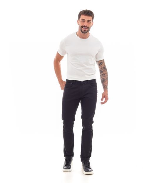 Calça Sarja Masculina Slim Fit Básica 22191 Preto