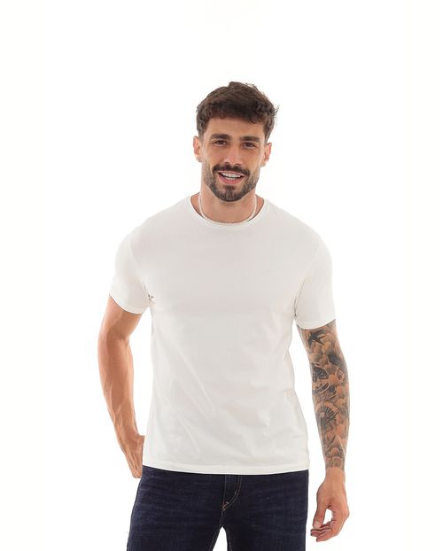 Camiseta de Algodão Egípcio Masculina Básica 90102 Off White