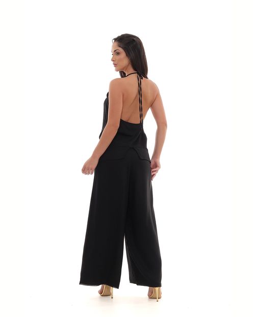 Macacão Liocel Feminino Utilitário Bolsos 90508 Preto