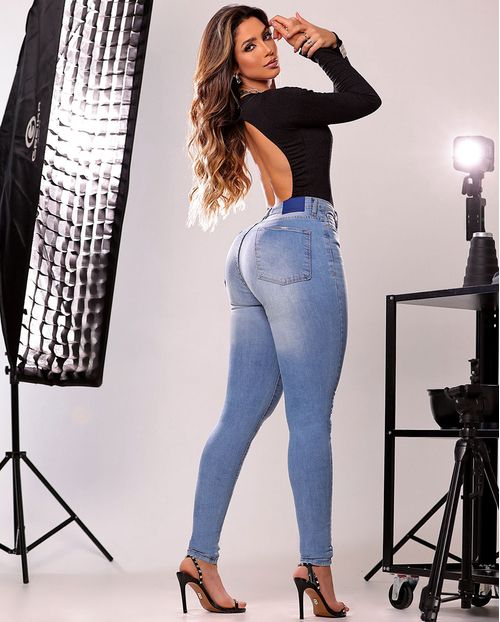 Calça Jeans Skinny Feminina Cintura Alta Premium 23470 Clara C Used