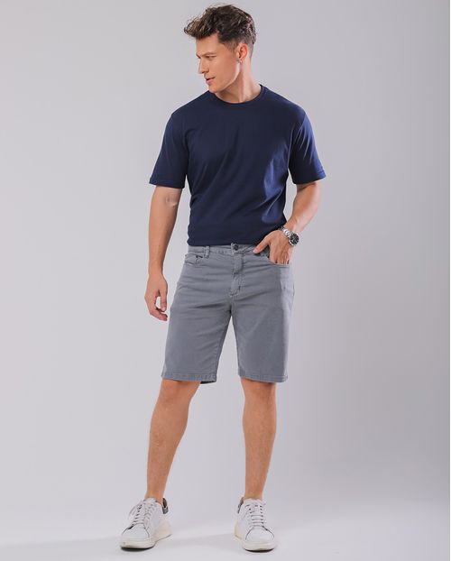 Bermuda Sarja Masculina Color 23542 Cinza