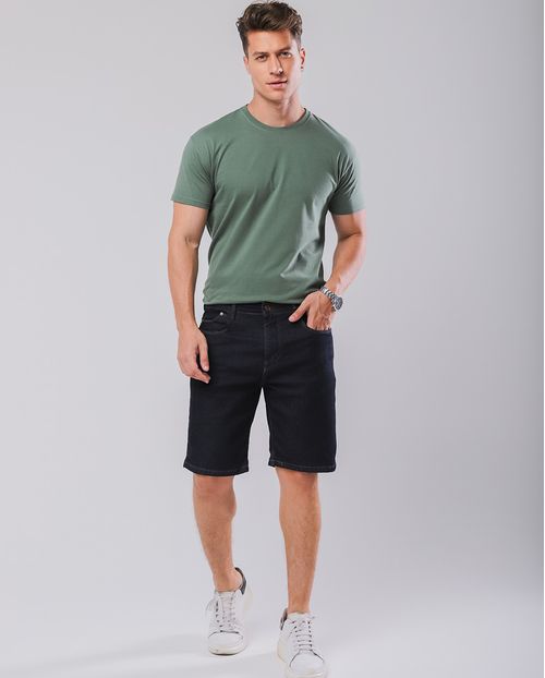 Bermuda Jeans Masculina Detalhe Costura 23484 Amaciado