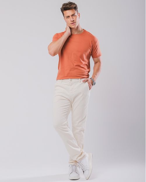 Calça Jeans Off Chino Masculina Básica 23706 Off White