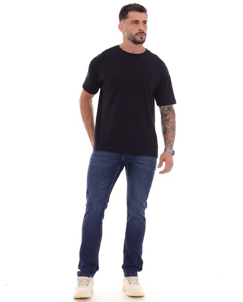 Calça Jeans Slim Fit Masculina Detalhe Nervura 23148 Escura