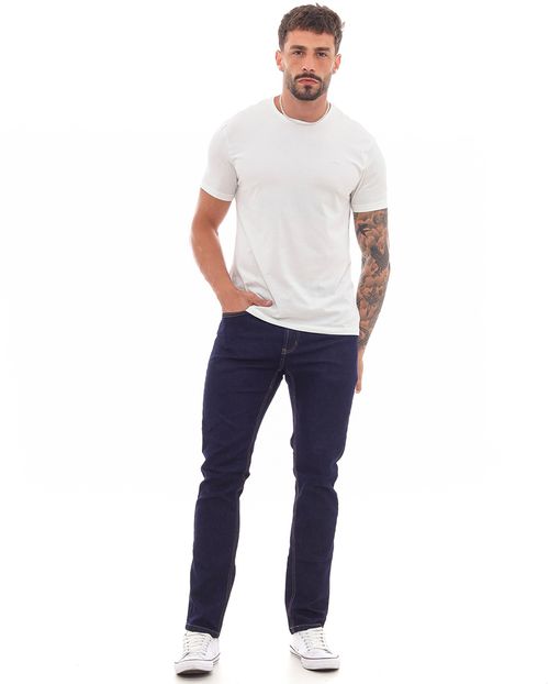 Calça Jeans Slim Fit Masculina Detalhe Costura 23485 Escura