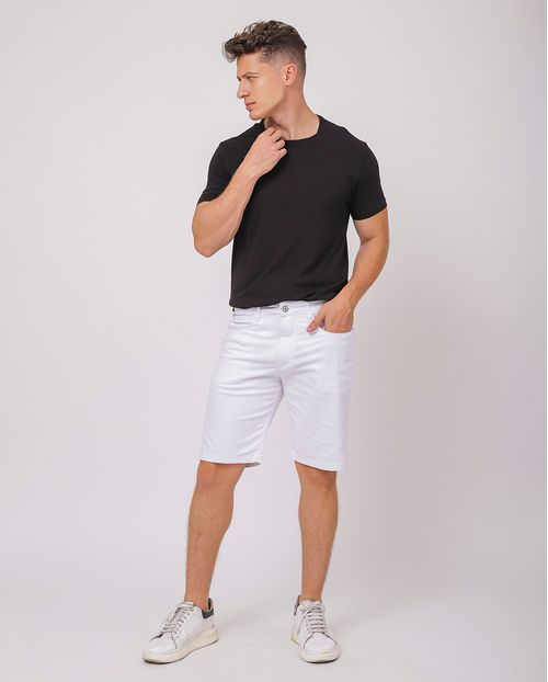 Bermuda Sarja Masculina com Elastano Básica 23382 Branco