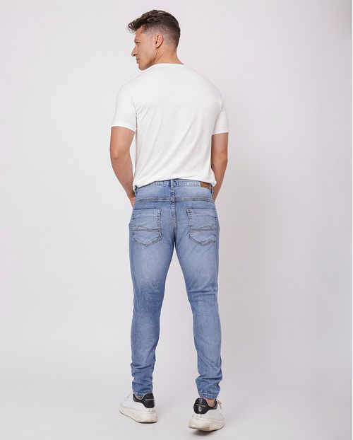 Calça Jeans Super Skinny Masculina com Rasgos 21589 Média