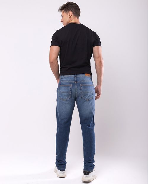 Calça Jeans Slim Fit Masculina Básica com Elastano 24177 Escura