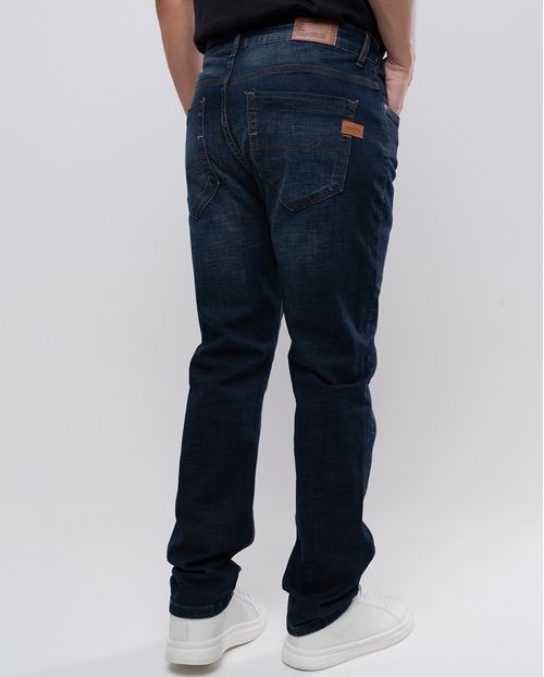 Calça Jeans Slim Fit Masculina Básica com Elastano 24244 Escura