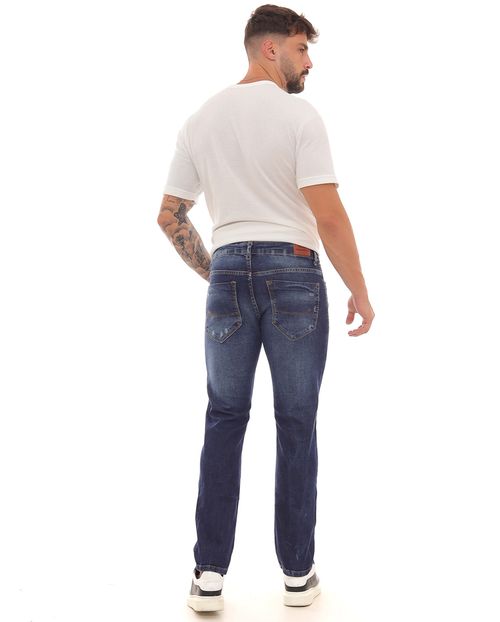 Calça Jeans Slim Fit Masculina Detalhe Bolso 22958 Escura
