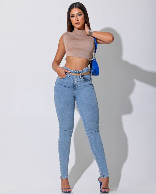 Calça Jeans Feminina Skinny Inter Cós Revel 24337 Sky Vintage