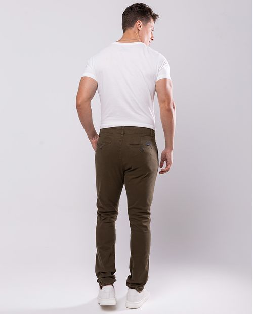 Calça Chino Masculina 11000 Verde-Militar