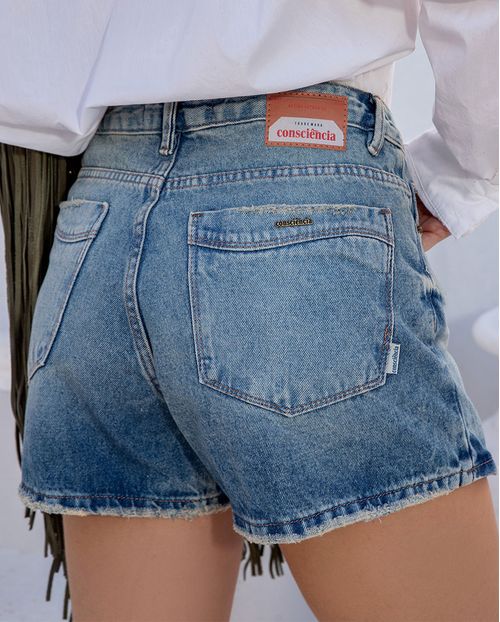 Shorts Saia Jeans Feminino Ana Castela 24416 Média