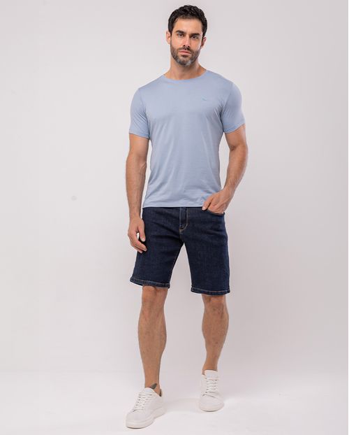 Bermuda Jeans Masculina com Detalhe No Bolso 24487 Amaciado