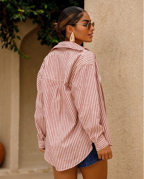 Camisa Sarja Feminina Listrada 24420 Listrado Vinho