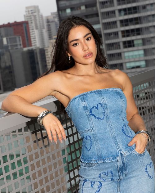 Top Jeans Feminino com Silk Coração 24452 Sky Médio