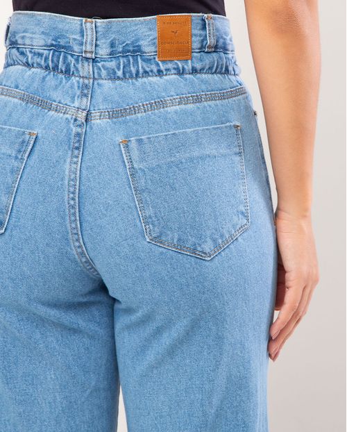Calça Jeans Wide Leg Feminina Cintura Alta Rope 22918 Média