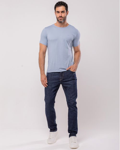 Calça Jeans Masculina Slim Fit 23203 Amaciado com Amassado