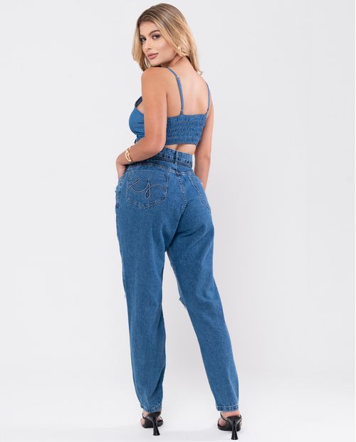 Calça Mom Fit Algodão 20917 Unica