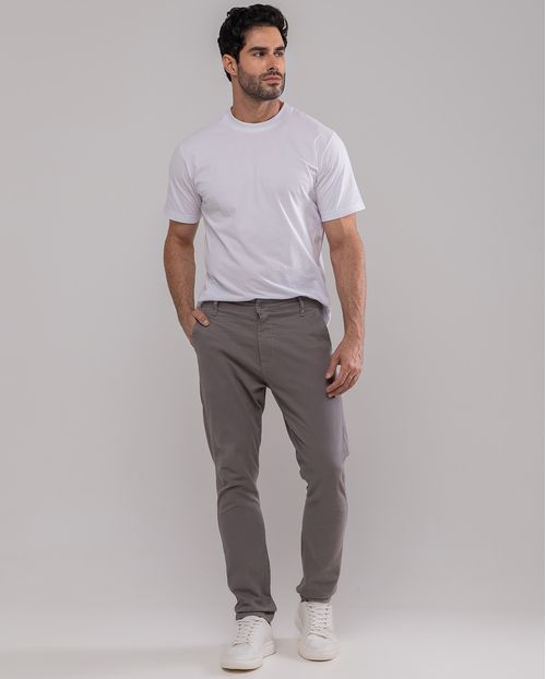 Calça Chino Masculina 11000 Cinza