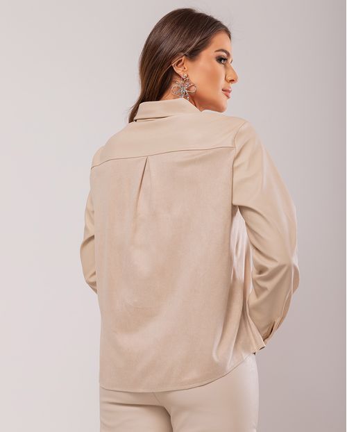 Camisa Feminina Suede  90544 Bege