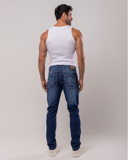 Calça Jeans Slim Fit Masculina 24569 Escura