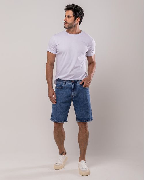 Bermuda Jeans Slim Fit Masculina 24642 Sky