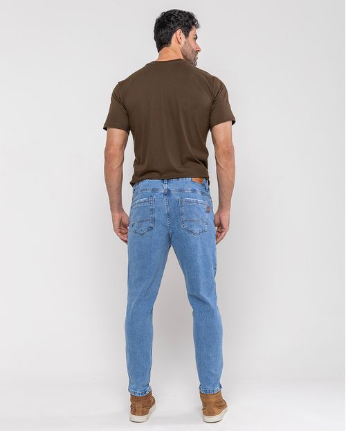 Calça Jeans Slim Fit Masculina Premium Cano Curto 24567 Sky Médio