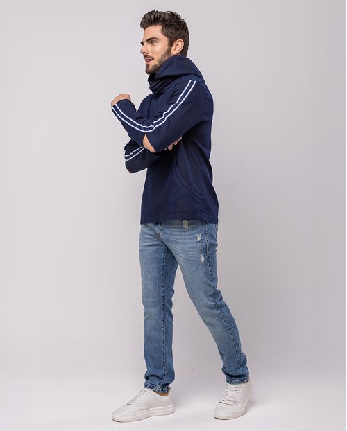 Blusa Masculina com Capuz 14514 Azul Marinho