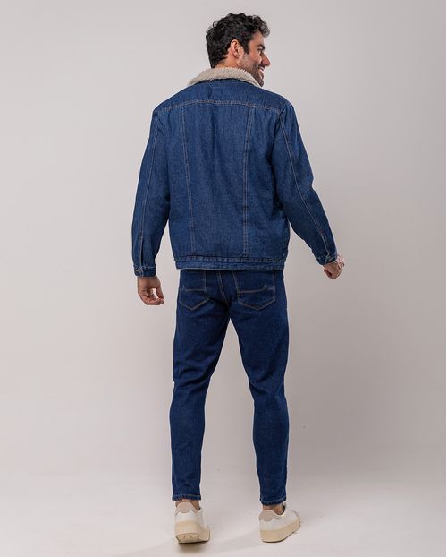 Jaqueta Jeans Rider Masculina Pelo Interno 22570 Escura