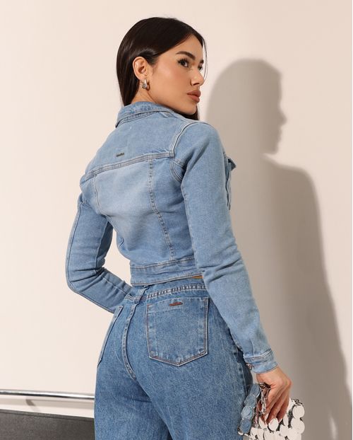 Jaqueta Jeans Cropped Feminina 23966 Clara