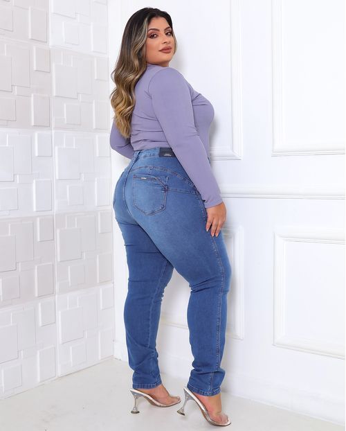 Calça Jeans Skinny Feminina Plus Size 24681 Média