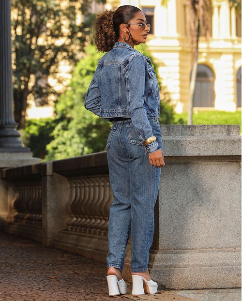 Calça Jeans Mom Feminina Básica 00102 Sujinha