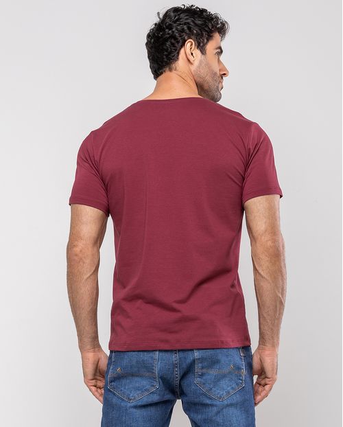 Camiseta de Algodão Egípcio Masculina Básica 80083 Bordo