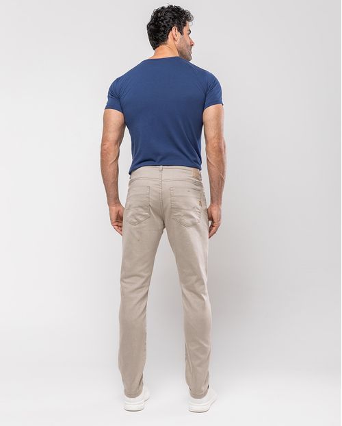 Calça Sarja Slim Fit Masculina Básica 21571 Areia