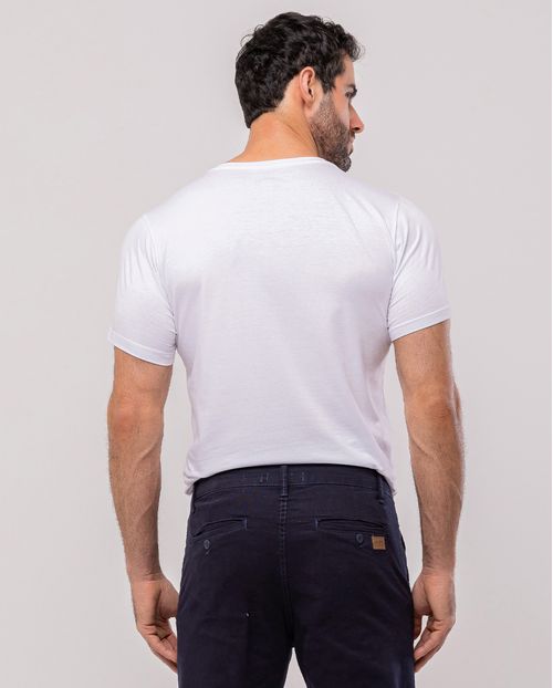 Camiseta de Algodão  Masculina Básica 80084 Branco